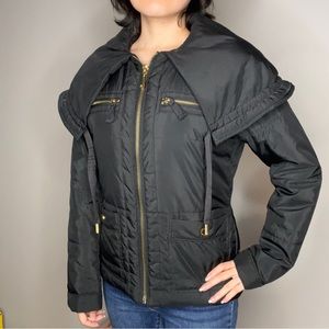 Juicy Couture women’s black caped quilted coat/jacket